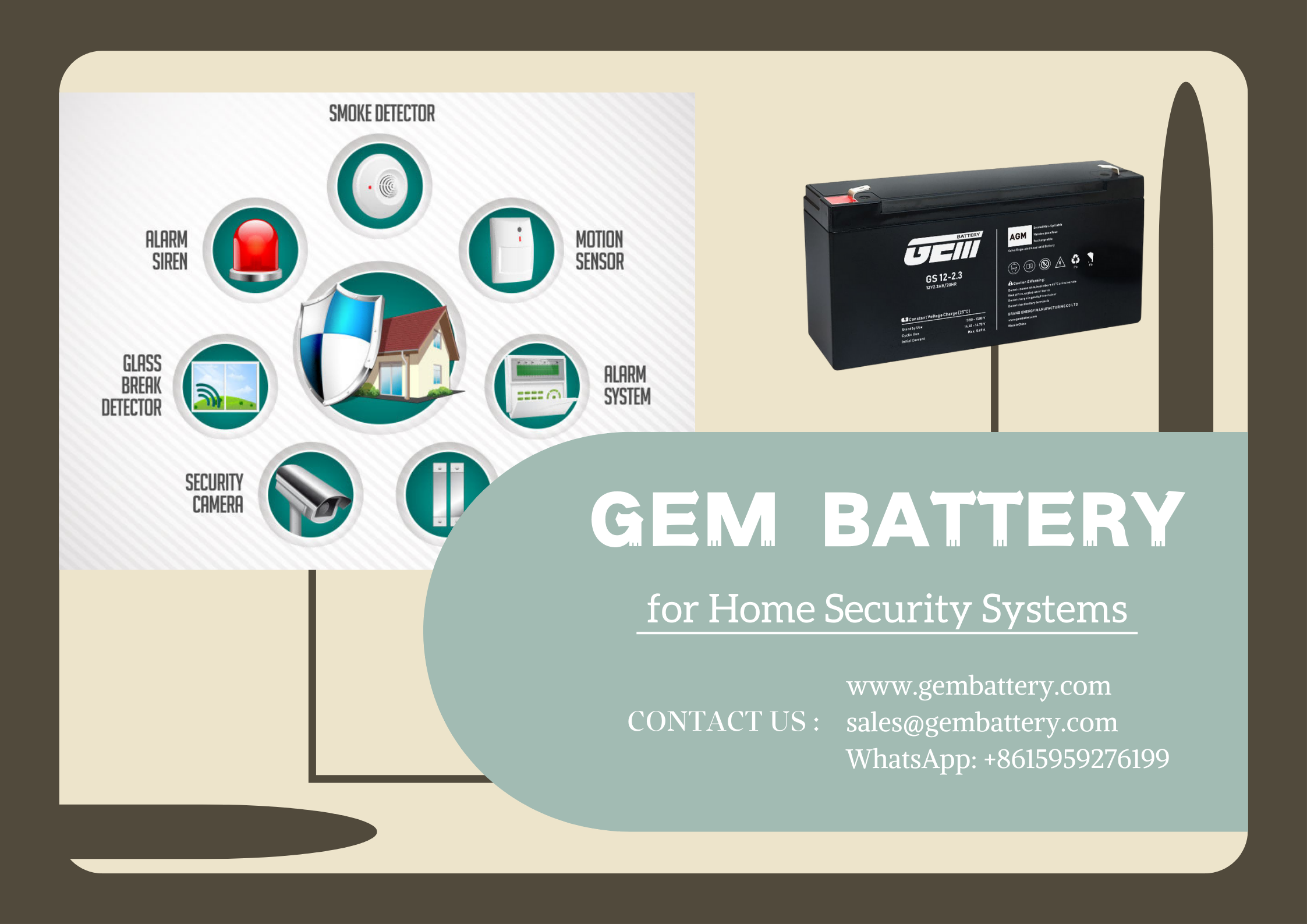 Batteria per sistemi di sicurezza domestica