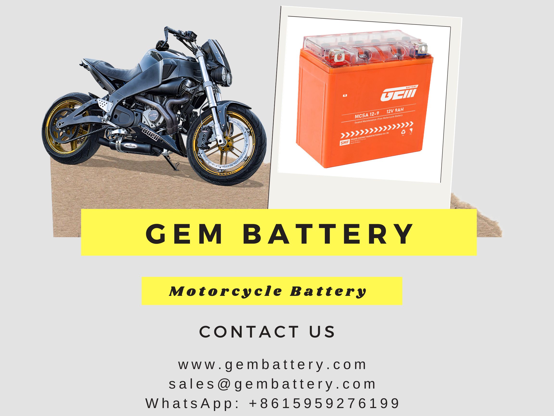 Commercio all'ingrosso della batteria del motociclo 12V12AH